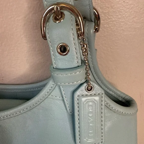 Coach Vtg Soho Soft Blue Leather Shoulder Hobo Bag 4983 Classic Purse 2003 Y2K - Picture 3 of 14